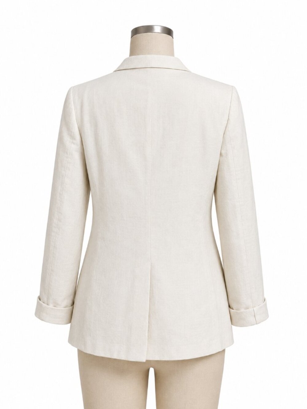 Rachel Zoe Ivory Linen Cotton Boyfriend Blazer Size L - Picture 4 of 9